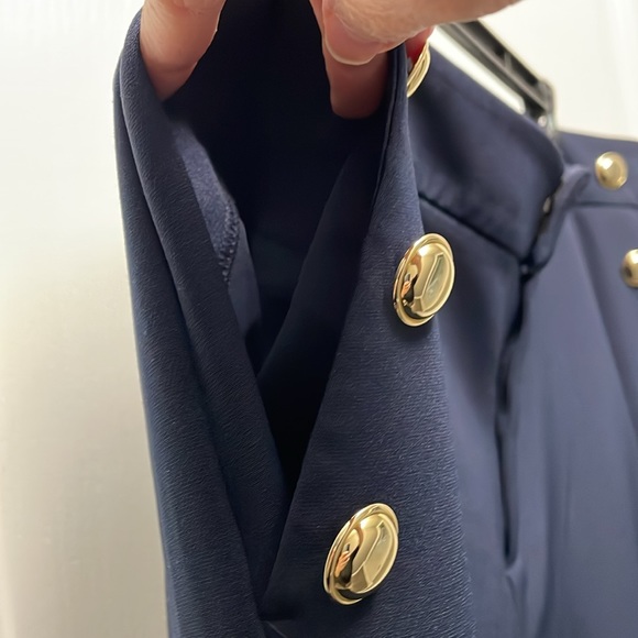 Eloquii Navy Gold Button Embellishment Wide Leg Pant Size 20 - Picture 3 of 7